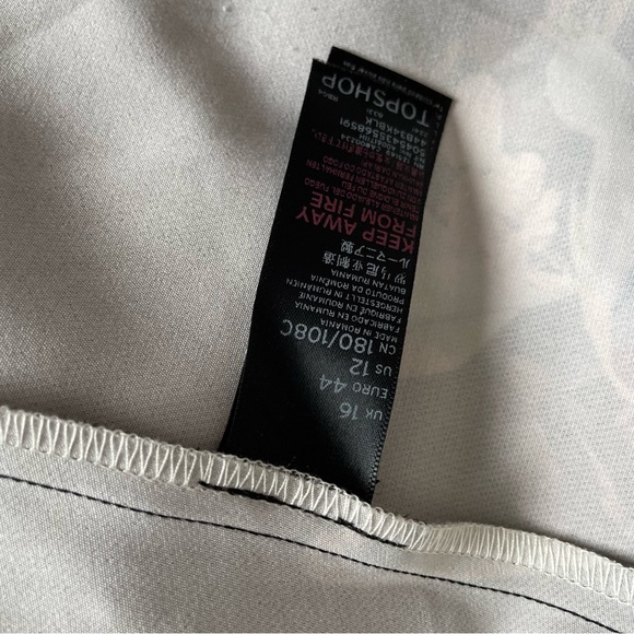 Topshop Maternity Ella Bardot Blouse Top Size 16 Black Multi Flared Off Shoulder - Picture 6 of 9